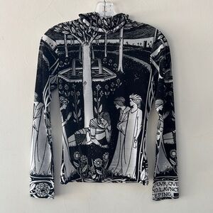 Yohji Yamamoto Black and White Graphic Long Sleeve Tee